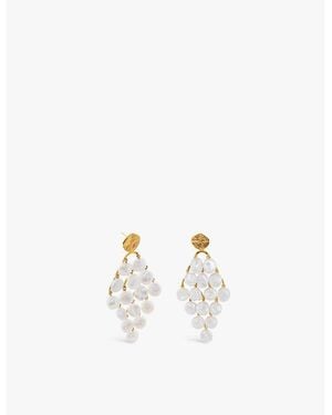 Monica Vinader Capri 18Ct-Plated Vermeil Sterling- And Keshi-Pearl Drop Earrings - White