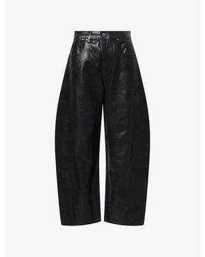 Twp Beryl Barrel-Leg Coated Denim Jeans - Black