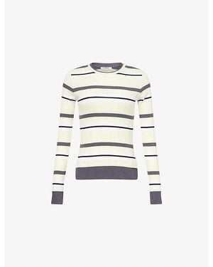 4th & Reckless Anika Striped Logo-Embroidered Cotton T-Shirt - White