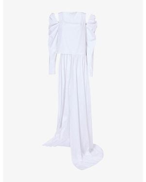 Reem Alkanhal Moudi Asymmetrical Cotton-Blend Top - White