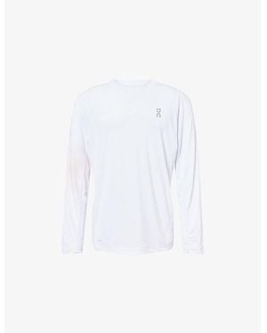 On Shoes Train Lg-T Graphic-Print Stretch-Woven Top - White