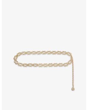 Maje Branded Chain-Link Metal Belt - White