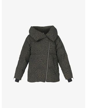 Sweaty Betty Nimbus Cloud Funnel-Neck Shell-Down Puffer Jacket - Gray