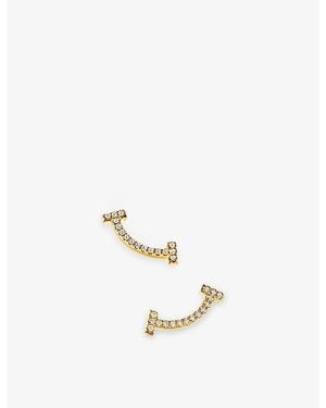 Tiffany & Co. Tiffany T Smile 18Ct- And Diamond Earrings - Metallic