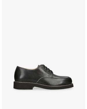 Lemaire Stitch Leather Derby Shoes - Black