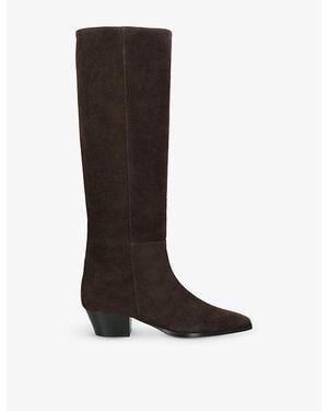 Aeyde Medea 45 Suede Knee-High Boots - Brown