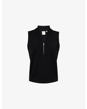 Varley Beau Sleeveless Stretch-Jersey Sweatshirt - Black