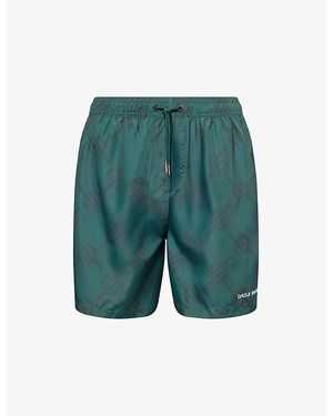 Daily Paper Dotted Graphic-Print Logo-Print Swim Shorts - Green