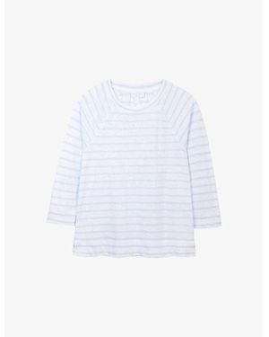 The White Company Stripe-Print Cotton-Jersey Top - White