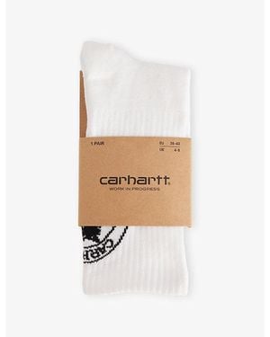 Carhartt Hugging Cats Knitted Socks - White