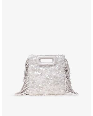 Maje M Sequinned Mini Bag - White