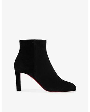 Christian Louboutin Fannylove Booty 85 Suede Boots - Black