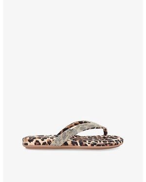 Carvela Kurt Geiger Riviera Jewel Leopard-Print Satin Sandals - Multicolour