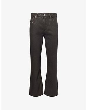 Cole Buxton Straight-Leg Wax Coated Denim Jeans - Black