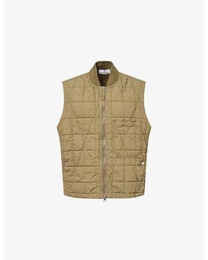 Stone Island Quilted Brand-Patch Cotton Vest - Natural