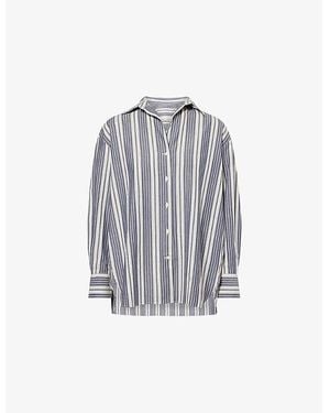 Faithfull the Brand Capri Striped Cotton Shirt - Blue