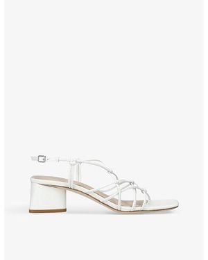 PAIGE Gianna Strap-Embellished Leather Heeled Sandals - White