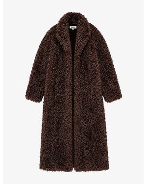 Ro&zo Collared Long-Line Faux-Fur Coat - Brown