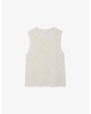 The White Company Textured-Stitch Slim-Fit Cotton-Blend Knitted Tank Top - White