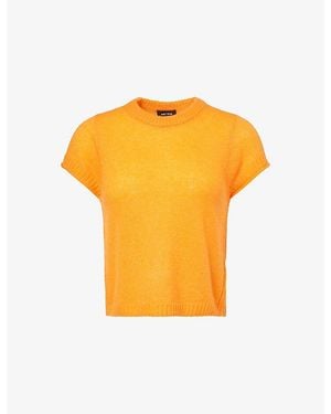 ME+EM Straight-Fit Cashmere, Silk And Merino-Wool Knitted T-Shirt - Orange