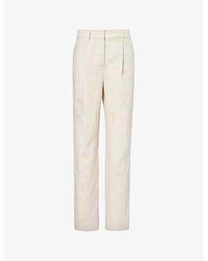 Reformation Alex Wide-Leg Mid-Rise Linen Trousers - Natural