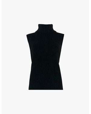 Ro&zo Sleeveless High Neck Sweater - Black