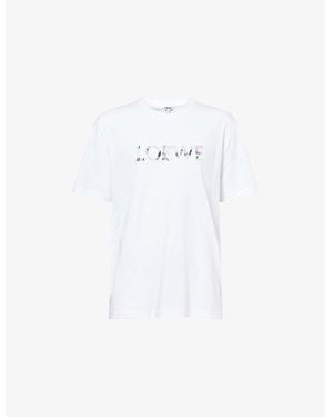 Loewe Brand-Print Relaxed-Fit Cotton-Jersey T-Shirt - White