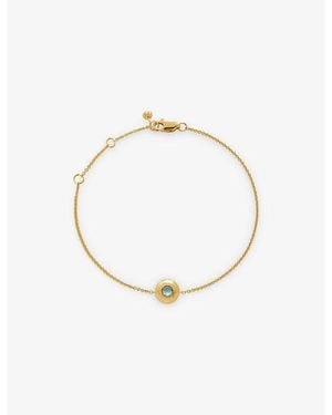 Monica Vinader March Birthstone 18Ct-Plated Vermeil Sterling- And Aquamarine Bracelet - Metallic