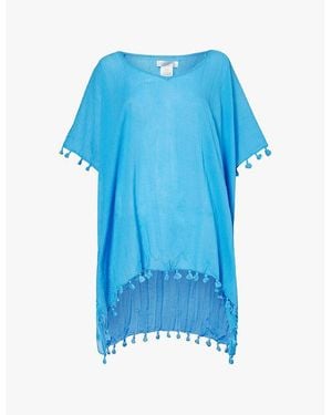 Seafolly Relaxed-Fit Cotton Kaftan - Blue