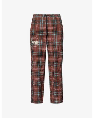 BOILER ROOM Practice Check-Print Cotton-Blend Jogging Bottoms - Brown