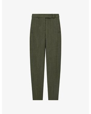 JOSEPH Zen Relaxed-Fit Wool Pants - Green