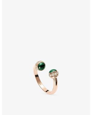 Piaget Possession 18Ct Rose- Malachite And 0.21Ct Brilliant-Cut Ring - Metallic