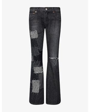 Junya Watanabe Patchwork Faded-Wash Denim Jeans - Blue