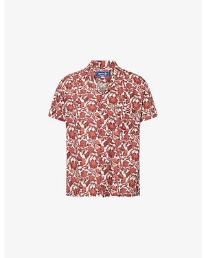 ARRELS Barcelona Kabak Graphic-Print Woven Shirt - Red
