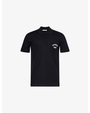 Givenchy Brand-Embroidery Short-Sleeves Cotton-Piqué Polo Shirt - Blue