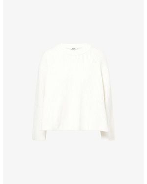 Stylein Abella Round-Neck Cotton Jumper - White