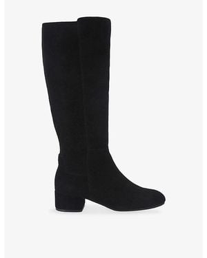 Carvela Kurt Geiger Gaia Heeled Suede Knee-High Boots - Black