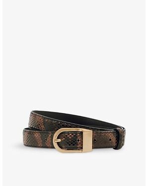 Reiss Hazel Buckle Leather Belt - Black