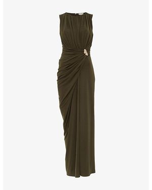 Phase Eight Petite Cassidy Sleeveless Stretch-Woven Maxi Dress - Green