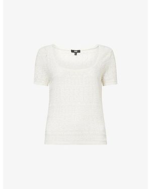 PAIGE Etoile Round-Neck Knitted Top - White