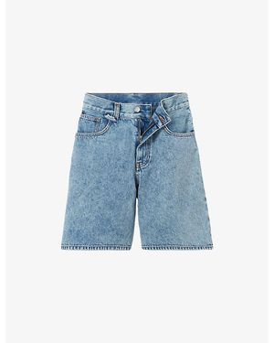 Claudie Pierlot Straight-Leg Faded Denim Shorts - Blue