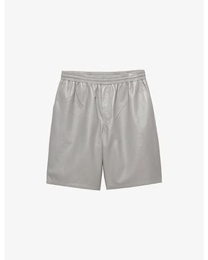 Prada Leather Bermuda Shorts - Grey