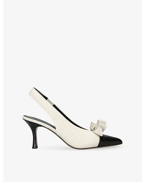 Chloé Alba Sling-Back Leather Heeled Courts - Metallic