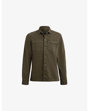 AllSaints Spotter Patch-Pocket Slim-Fit Cotton Overshirt - Green