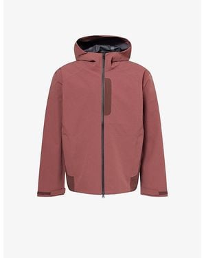 Hiking Patrol Hooded Waterproof Nylon Blend Jacket - Red