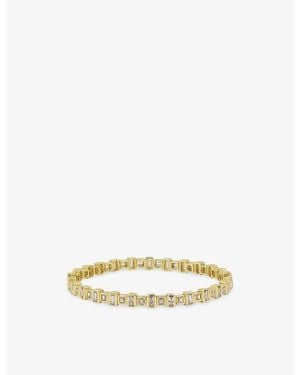 Lisa Gozlan The Duo Flex 18Ct-Plated Brass And Cubic Zirconia Tennis Bracelet - Metallic