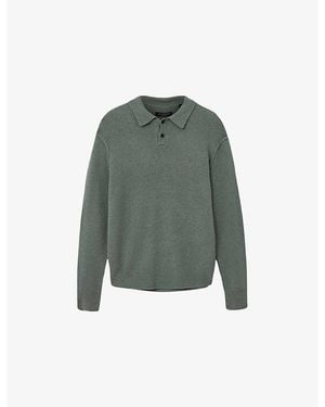 AllSaints Statten Logo-Embroidered Regular-Fit Cotton Polo Shirt - Green