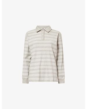 4th & Reckless Chelsea Stripe Cotton-Jersey Rugby Top - White