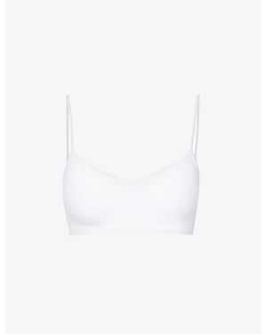 Hanro Touch Feeling Cropped Stretch-Jersey Bra - White