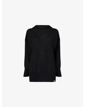 Now You Live Beeby Knitted Merino-Wool Hoody - Black